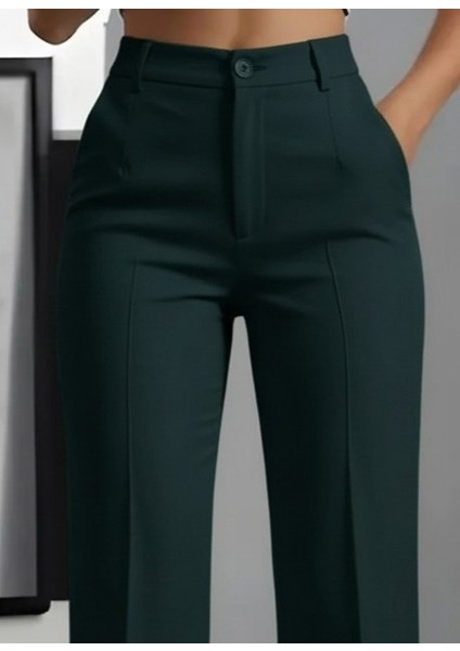 Kadın Yüksek Bel Cepli Ithal Krep Pantolon fiyatları