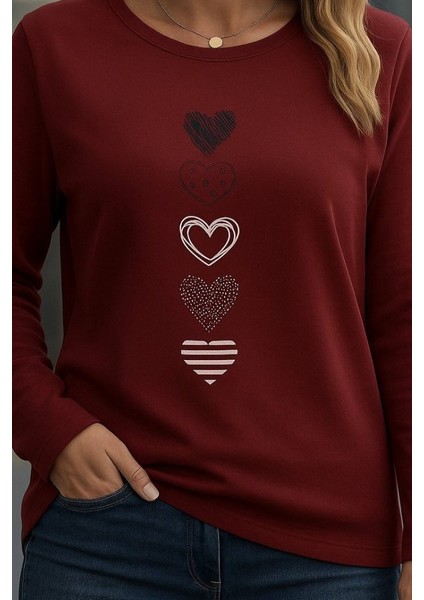 Kadın Uzun Kollu Bisiklet Yaka Desenli Viskon Bluz fiyatları