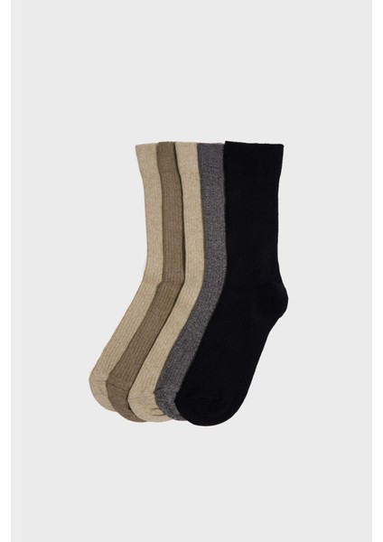 Erkek 5'li Pamuklu Uzun Çorap G6519AXNS