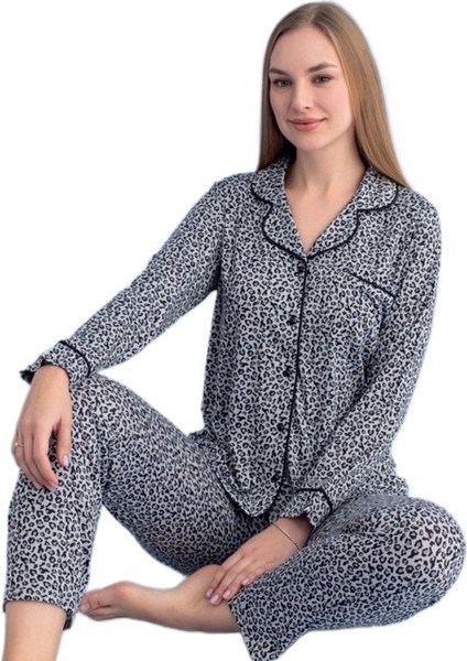 Berna Collection Kadın Pijama Takımı Düğmeli Yumuşak Dokulu Esnek ve Modern Tasarım S/2xl