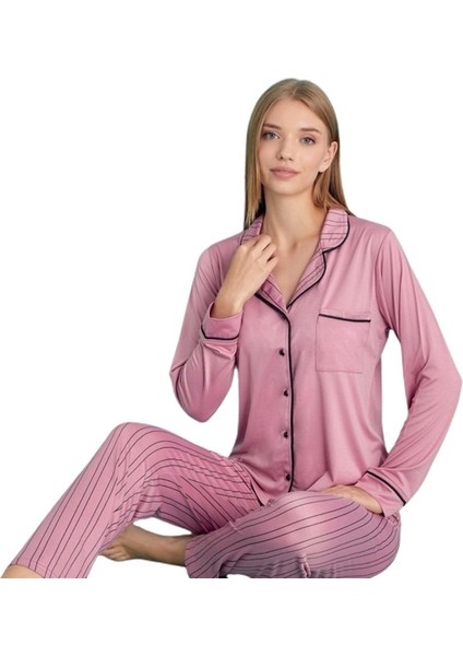 Berna Collection Kadın Pijama Takımı Düğmeli Yumuşak Dokulu Esnek ve Modern Tasarım S/2xl