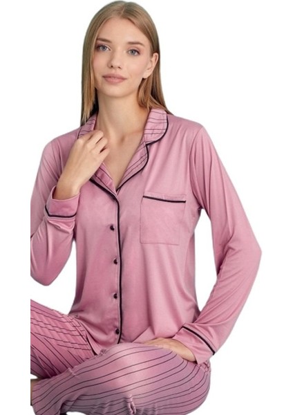 Berna Collection Kadın Pijama Takımı Düğmeli Yumuşak Dokulu Esnek ve Modern Tasarım S/2xl fırsatları
