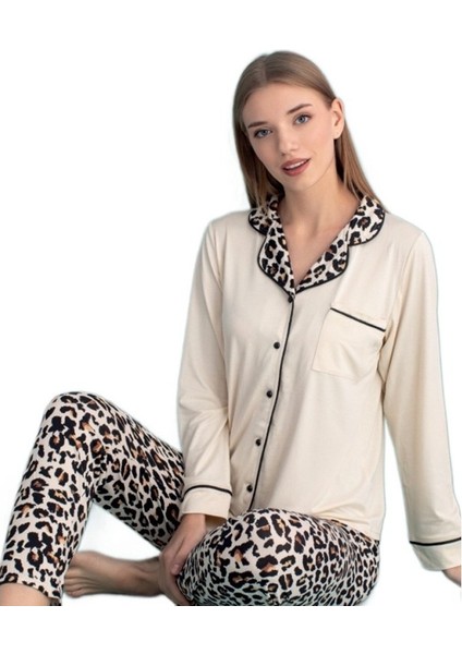 Berna Collection Kadın Pijama Takımı Düğmeli Yumuşak Dokulu Esnek ve Modern Tasarım S/2xl