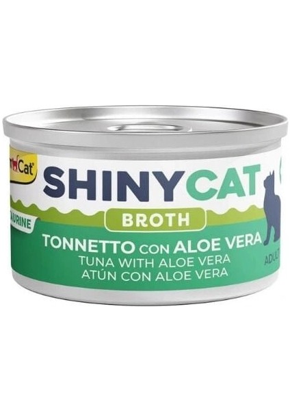 Shinycat Broth Sos Içinde Aloe Veralı ve Ton Balıklı Yetişkin Konserve Kedi Maması 70 gr