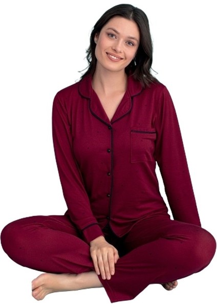 Berna Collection Kadın Pijama Takımı Düğmeli Yumuşak Dokulu Esnek ve Modern Tasarım S/2xl