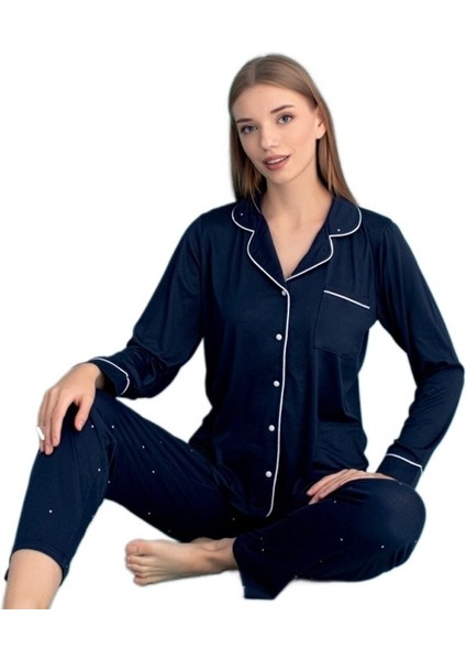 Berna Collection Kadın Pijama Takımı Düğmeli Yumuşak Dokulu Esnek ve Modern Tasarım S/2xl