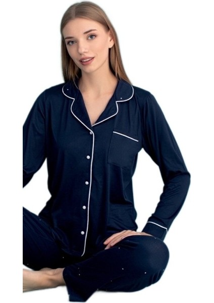 Berna Collection Kadın Pijama Takımı Düğmeli Yumuşak Dokulu Esnek ve Modern Tasarım S/2xl fiyatları