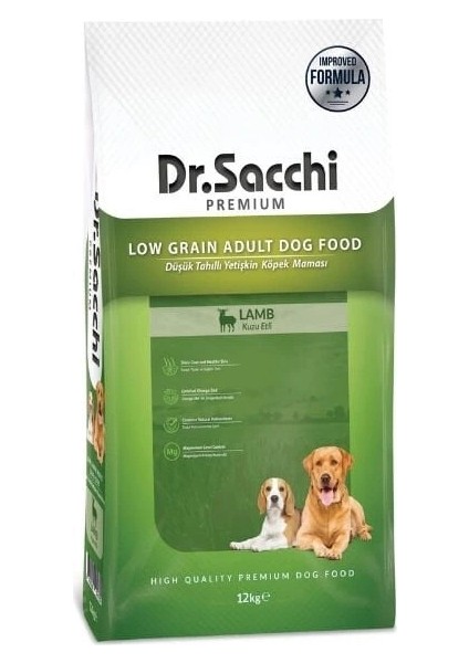 Dr.sacchi Premium Kuzu Etli Düşük Tahıllı Yetişkin Köpek Maması 12 kg
