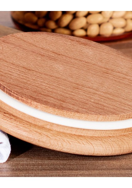 Yuviera 1500ml Ahşap Kapaklı Saklama Kabı 2'li