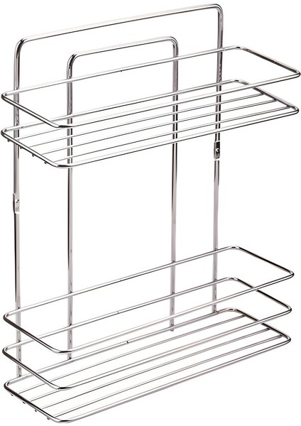 Haus 2 Katlı Parlak Krom Yapışkanlı Banyo Rafı, Duş, Şampuanlık Düzenleyici, Paslanmaz Metal (Vidala/Yapıştır) - TŞ-02 fırsatları