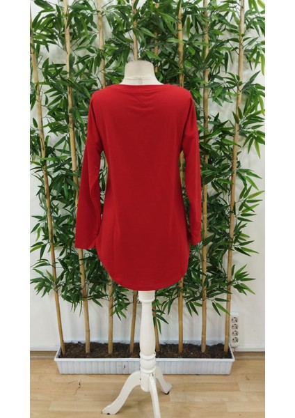 Kadın Uzun Kollu Yuvarlak Yaka Salaş Iki Iplik Bluz indirimleri