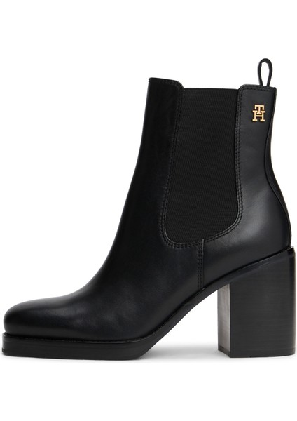 Siyah Deri Kadın Topuklu Bot fiyatları