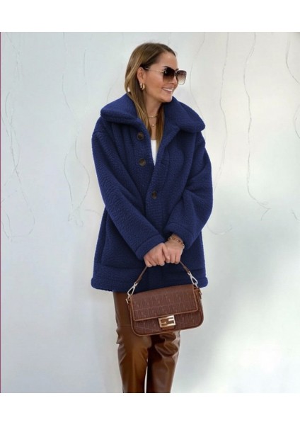 Kadın Uzun Kollu Yakalı Önden Düğmeli Welsoft Kaban modelleri