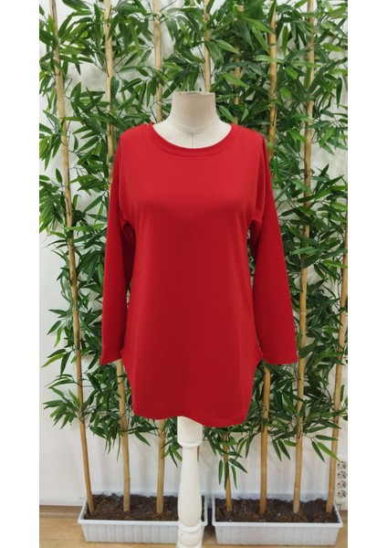 Kadın Uzun Kollu Yuvarlak Yaka Salaş Iki Iplik Bluz fırsatları