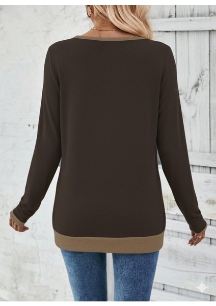 Kadın Uzun Kollu V Yakalı Yandan Düğmeli Yün Viskon Bluz fiyatları