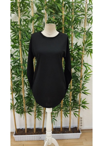 Kadın Uzun Kollu Yuvarlak Yaka Salaş Iki Iplik Bluz fırsatları