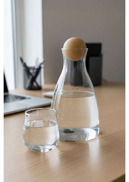 Ahşap Kapaklı 1.7 Litre Cam Sürahi - GPH59-2A
