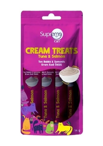 Cat Ton Balıklı ve Somonlu Sıvı Kedi Ödül Maması 4X14 gr