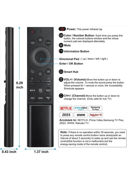 Samsung Akıllı Tv Uzaktan Kumanda Netflix ile Kızılötesi Uzaktan Kumanda Için 3x Universal Prime Video Samsung Tv Plus (Yurt Dışından) fiyatları