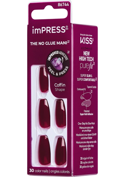 Color Kendinden Yapışkanlı Takma Tırnak Uzun Bordo fiyatları