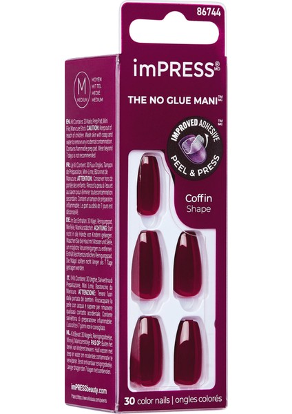 Color Kendinden Yapışkanlı Takma Tırnak Uzun Bordo modelleri