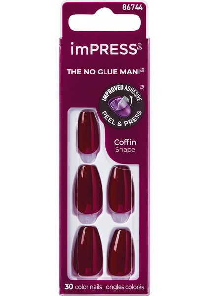 Color Kendinden Yapışkanlı Takma Tırnak Uzun Bordo indirimleri