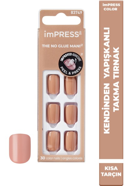 Color Kendinden Yapışkanlı Takma Tırnak Kısa Tarçın