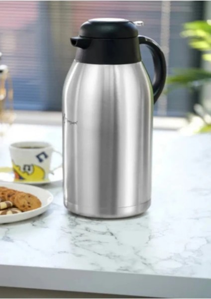 Paslanmaz Çelik (İÇ VE DIŞ 304) Çay Termosu 2,5 Litre (25 ÇAY BARDAK)