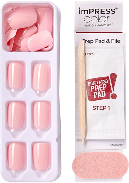 Color Kendinden Yapışkanlı Takma Tırnak Kısa Parlak Açık Pembe modelleri