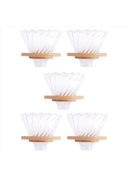V60 Cam Tarzı Cam Kahve Filtresi Yeniden Kullanılabilir Kahve Hunisi Için 5x Ahşap Kahve Damatı Yeniden Kullanılabilir Filtreler (Yurt Dışından)