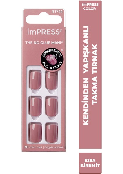 Color Kendinden Yapışkanlı Takma Tırnak Kısa Kiremit