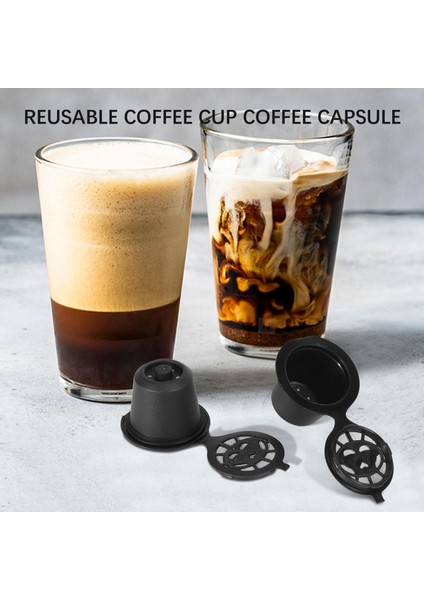 I Cafilas 6 Yeniden Kullanılabilir Nespresso Kapsül Doldurulabilir Kahve Kapsülü Filtresi Kahve Kaşık Fırçası ile Nespresso Kahve Makineleri (6 Siyah) (Yurt Dışından) modelleri