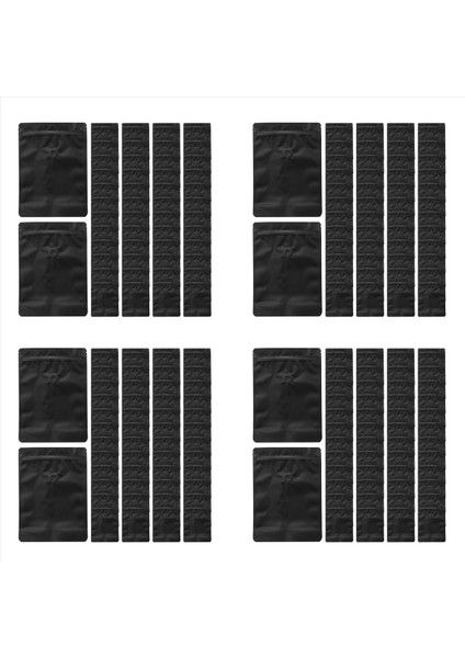 200PCS Matt Alüminyum Folyo Kahve Vanası Fermuar Kapanma Çantası Dikey Alüminyum Folyo 250G Siyah (Yurt Dışından)