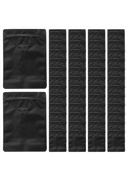 200PCS Matt Alüminyum Folyo Kahve Vanası Fermuar Kapanma Çantası Dikey Alüminyum Folyo 250G Siyah (Yurt Dışından) modelleri