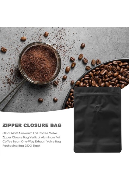 200PCS Matt Alüminyum Folyo Kahve Vanası Fermuar Kapanma Çantası Dikey Alüminyum Folyo 250G Siyah (Yurt Dışından) fırsatları
