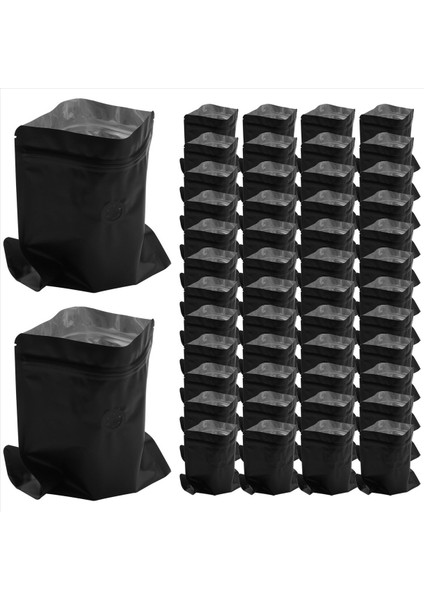 200PCS Matt Alüminyum Folyo Kahve Vanası Fermuar Kapanma Çantası Dikey Alüminyum Folyo 250G Siyah (Yurt Dışından) indirimleri