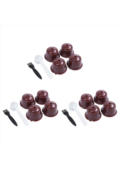 Dolce Gusto Plsatic Doldurulabilir Kahve Kapsülü Için 12 Pcs Kaşık Fırçalı 200 Kez Yeniden Kullanılabilir Uyumlu Nescafe (Yurt Dışından)