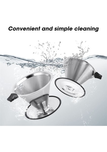 Paslanmaz Çelik Koni Kahve Damlası Yavaş Damla Kahve Filtresi Kağıtsız ve Yeniden Kullanılabilir Ultra Ince Mikromesh Filtre (Yurt Dışından) fırsatları