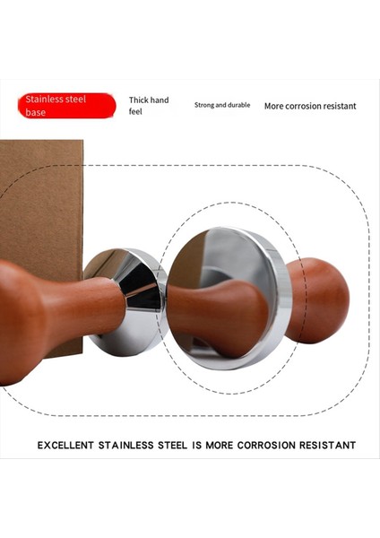 Kahve Tercüman Ahşap Paslanmaz Çelik Taban Delonghi Breville Espresso Makine Aksesuarları Için Uygun 53MM (Yurt Dışından) modelleri