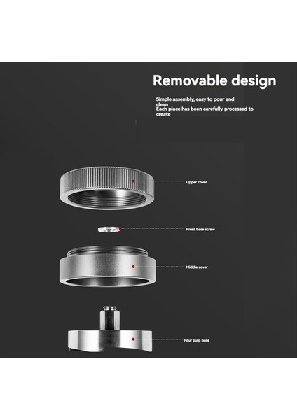 Kahve Tozu Pres Terpon Dört Kürek Çelik Tozu Çekiç Kendi Kendine Dayanan Kahve Tozu Distribütörü Gri 53MM (Yurt Dışından)