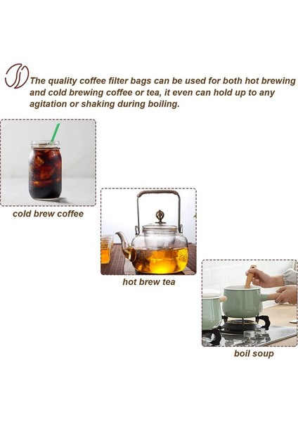 100 Adet Büyük Soğuk Kabarcıksız Çanta Tek Kullanımlık Kahve Filtre Çantası Ince Örgü Atlar Buz Kahve Çekme Çantası (Yurt Dışından) indirimleri