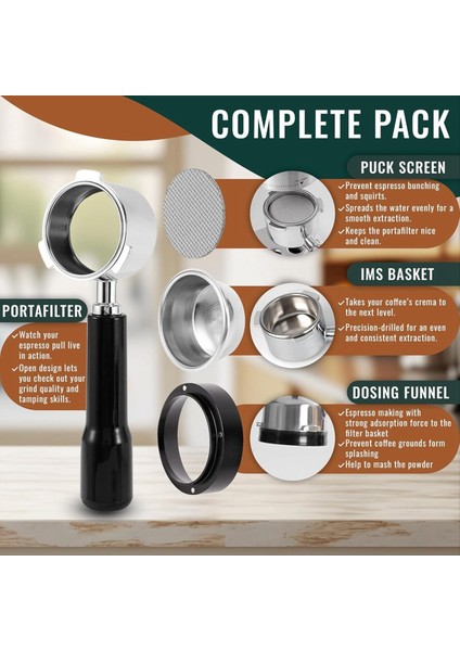 54MM Dipsiz Portafilter - Dozlama Hunisi ile Tam Set Diski Ekranı Breville Için Sepet 54MM Espresso Makineleri (Yurt Dışından) modelleri
