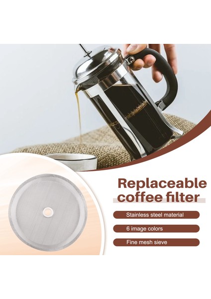 34 Oz 8cup Fransız Pres Kahve Makineleri ve Çay Makineleri 4 Inç Paslanmaz Çelik Fransız Pres Yedek Kahve Filtresi Örgü (Yurt Dışından) indirimleri