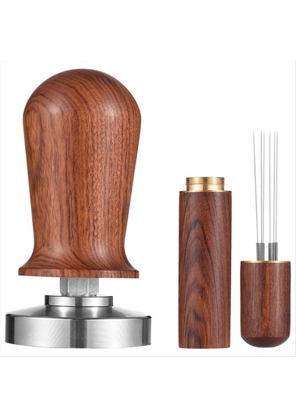 Espresso Makine Aksesuarları Için Ahşap Saplı Pres ve Wdt Aracı ile 51MM Espresso Kurcalama ve Karıştırıcı Seti (Yurt Dışından)