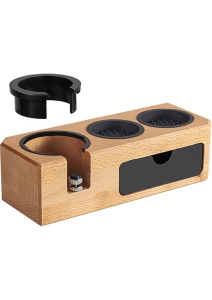 Ahşap Tutucu Olan Espresso Tampat Istasyonu 51MM-58MM Portafilters Tampers ve Seviyeler Için 3 Delik Içerir (Yurt Dışından)