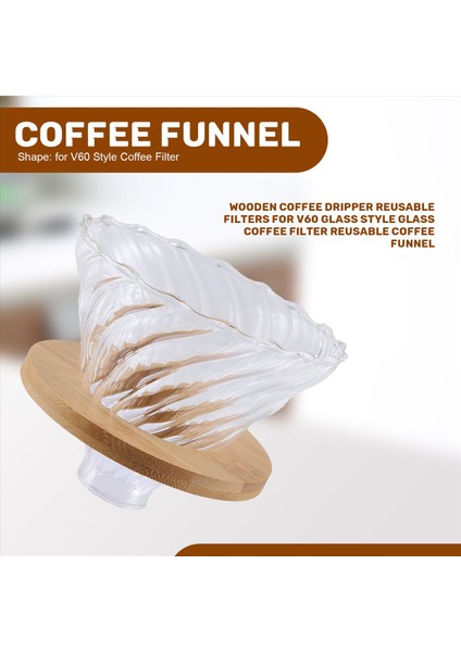 V60 Cam Tarzı Cam Kahve Filtresi Yeniden Kullanılabilir Kahve Hunisi Için Ahşap Kahve Damla Yeniden Kullanılabilir Filtreler (Yurt Dışından) fırsatları