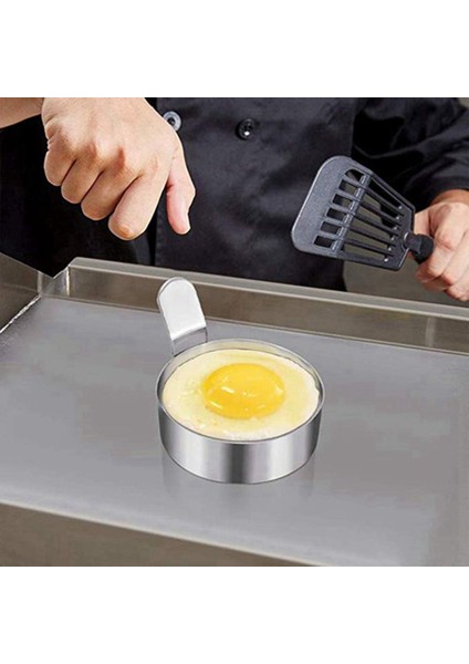 4 Pcs Yumurta Kızartma Halkaları Paslanmaz Çelik Omlet Modeli Sap S &amp 1 Pcs Ahşap Kahve Toprakları Konteyner Kutusu (Yurt Dışından) modelleri