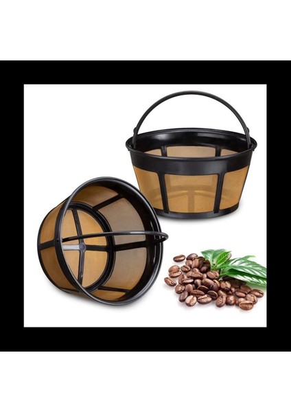 Yeniden Kullanılabilir Kahve Filtresi Sepet Kahve Filtreleri 8-12 Bardak Yedek Kahve Filtresi Paslanmaz Çelik Dolu (Yurt Dışından)