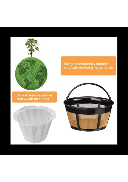 Yeniden Kullanılabilir Kahve Filtresi Sepet Kahve Filtreleri 8-12 Bardak Yedek Kahve Filtresi Paslanmaz Çelik Dolu (Yurt Dışından) indirimleri