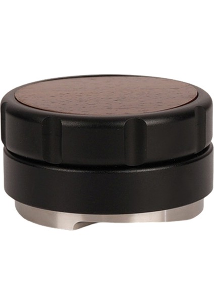 304 Staınssteel Espresso Toz Distribütörü Ceviz Kapağı Kahve Tesviyesi Ayarlanabilir Derinlik Espresso El Zırplar Siyah C (Yurt Dışından)